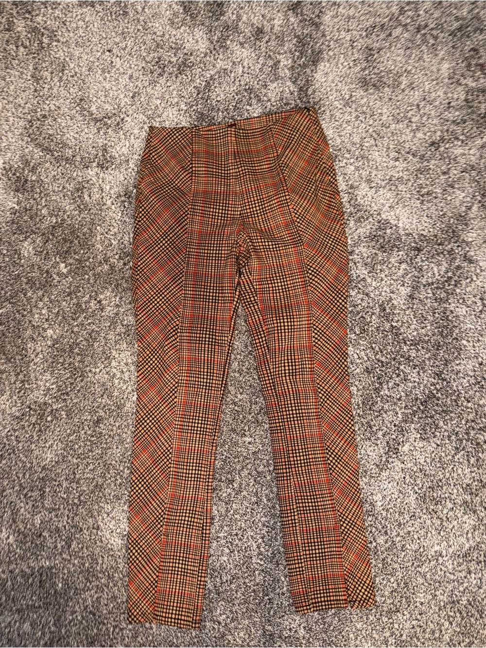Free People Plaid Chinos in Brown and Orange